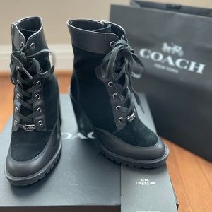 COACH Hedy bootie G4235 Black Size 6 Suede & Leader